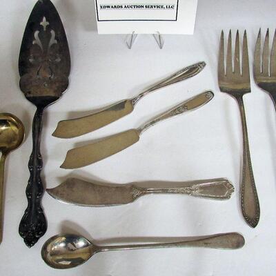 Silver Plate Serving Pieces Lot, Various Patterns/Companies, Loius XVI Fancy Knife, Meat Forks, More