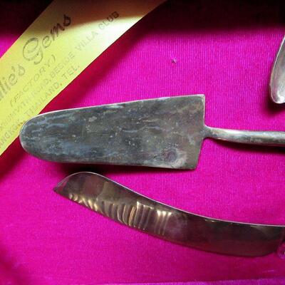 Vintage Cake/Ice Cream Serving Set, Brass/Wood, Julie's Gems Factory, Bangkok, Thailand