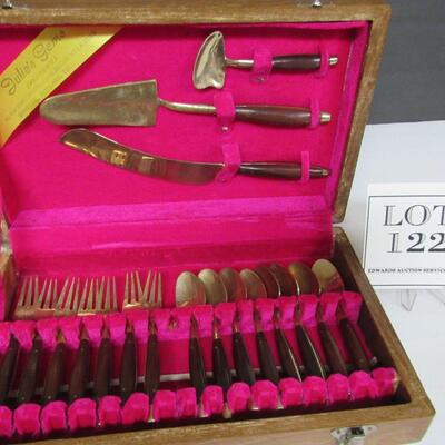Vintage Cake/Ice Cream Serving Set, Brass/Wood, Julie's Gems Factory, Bangkok, Thailand