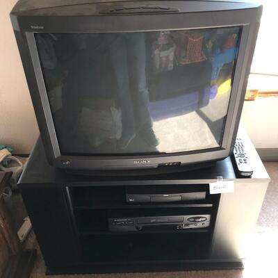 Sony Tv, TV stand, VHS Player
