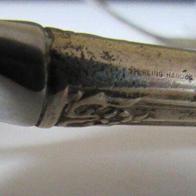 Vintage Sterling Handle Serving Pieces, Lunt Eloquence Pattern Butter Knife, Meat Fork