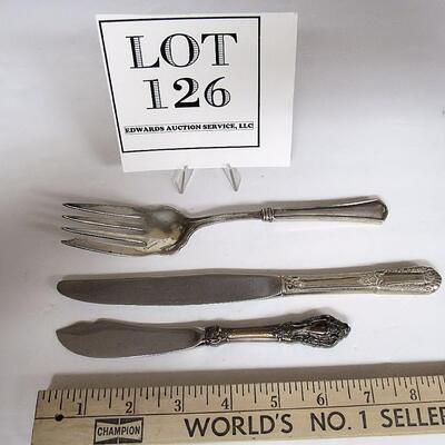 Vintage Sterling Handle Serving Pieces, Lunt Eloquence Pattern Butter Knife, Meat Fork