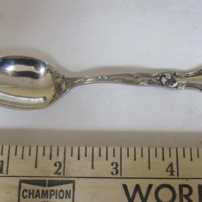 Antique Sterling Spoon, Demitasse Size, Peony Pattern, Collectors Item