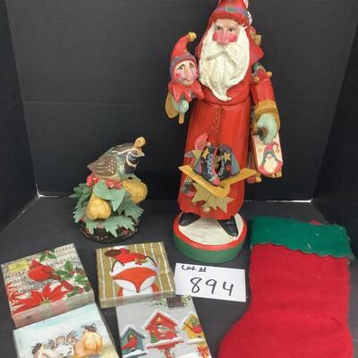 894 Santa & Bird Figurines Lot