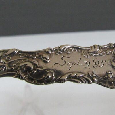 Antique Sterling Silver Spoon, Demitasse Size, Dated Sept 9 1895, Collectors Item