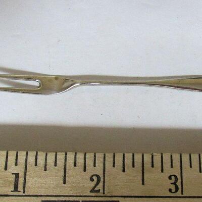 Unusual Tiny 3 7/8" Sterling Silver Hors d'oeuvre Fork