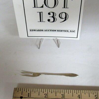 Unusual Tiny 3 7/8" Sterling Silver Hors d'oeuvre Fork