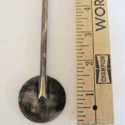 Vintage Very Unusual 925 Silver Peru Drink Stirrer, 11" Tall, Bird on Handle