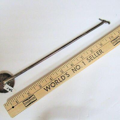 Vintage Very Unusual 925 Silver Peru Drink Stirrer, 11" Tall, Bird on Handle