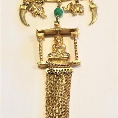 Lot #88  Two Cute Mid-Century Novelty Necklaces - owl and buddha