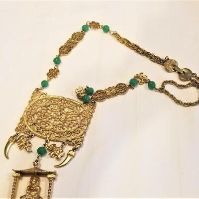 Lot #88  Two Cute Mid-Century Novelty Necklaces - owl and buddha