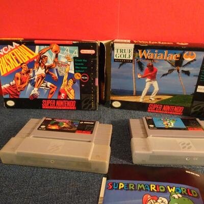 LOT 271. VINTAGE SUPER NINTENDO CONSOLE WITH CONTROLLERS AND GAMES