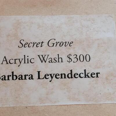 Lot 48: Original Acrylic Wash Artwork by 'Secret Grove' BARBARA LEYENDECKER