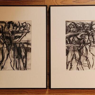 Lot 53: Original Artwork 'Striding Skull Rack 1' & 'Striding Skull Rack 2' by BARBARA LEYENDECKER