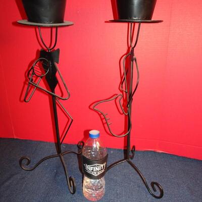 LOT 290. METAL MUSICAL CANDLE HOLDERS