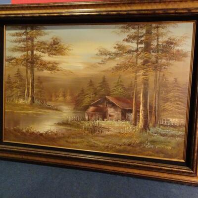 LOT 319. OIL ON CANVAS FOREST SCENE BY WHITEMAN