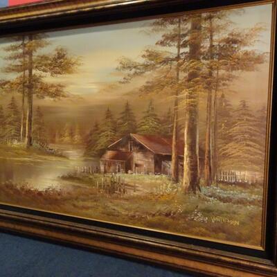 LOT 319. OIL ON CANVAS FOREST SCENE BY WHITEMAN