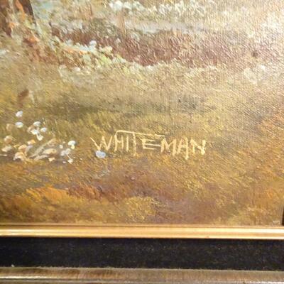 LOT 319. OIL ON CANVAS FOREST SCENE BY WHITEMAN