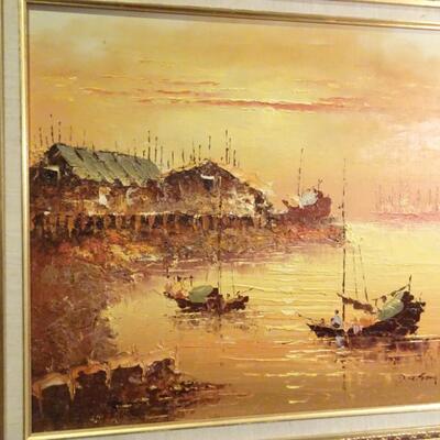 LOT 342. OIL ON CANVAS BY SONG