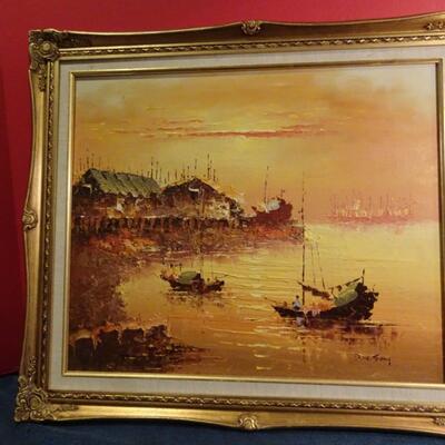 LOT 342. OIL ON CANVAS BY SONG