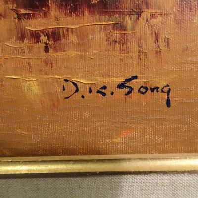 LOT 342. OIL ON CANVAS BY SONG