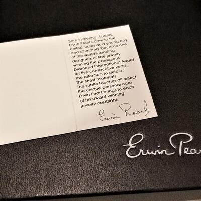 Lot #97   Erwin Pearl Necklace - highly polished hammered design - original box