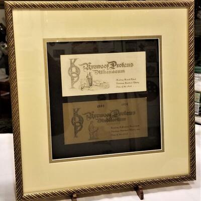 Lot #99 - Vintage framed PROTEUS Ball invitation/admit cards - 1930, 1931