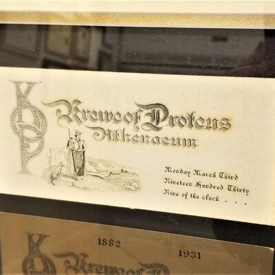 Lot #99 - Vintage framed PROTEUS Ball invitation/admit cards - 1930, 1931