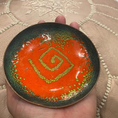 Mid century copper trinket dish