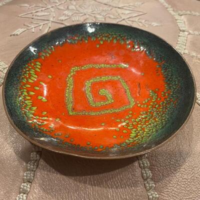 Mid century copper trinket dish