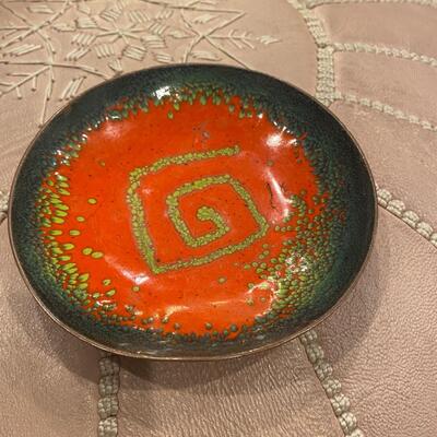 Mid century copper trinket dish
