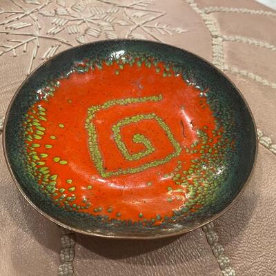 Mid century copper trinket dish