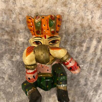 Vintage Indian music folk art figurine