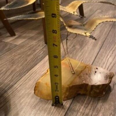 Mid Century Brutalist metal birds of flight figurine