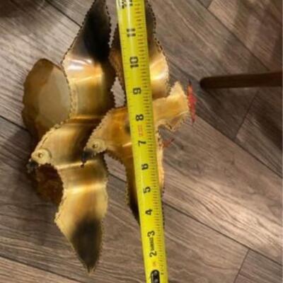 Mid Century Brutalist metal birds of flight figurine