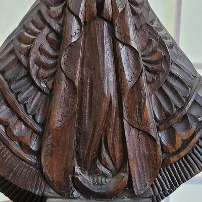 Lot 79: Antique Mexican Carved Wood Virgin Mary