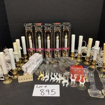 895 Lot of Brass Candle Light Lamps