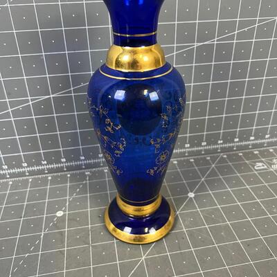 Blue Bohemian Beautiful Glass Vase 