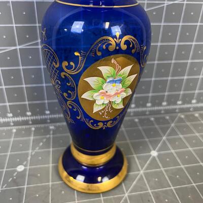 Blue Bohemian Beautiful Glass Vase 