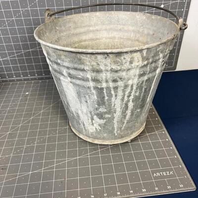 Antique Galvanized Bucket Rusty