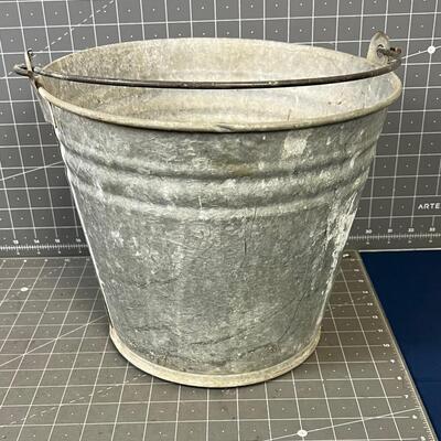 Antique Galvanized Bucket Rusty