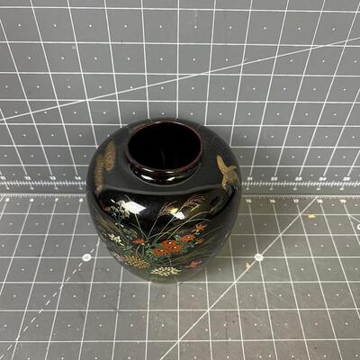 Black Asian Hand Painted vase