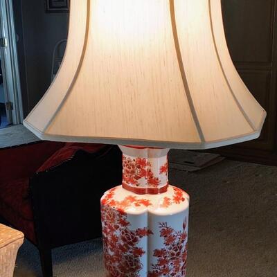 Oriental Orange/White Lamp