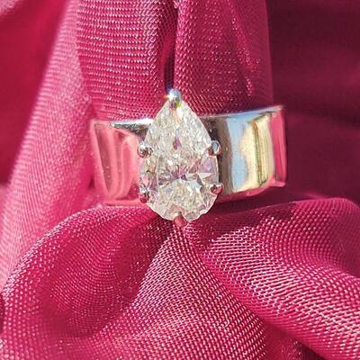 Flat Band Diamond Ring