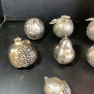 Lot 875  Lot of Nine Silverplated Fruit from Twoâ€™s Company