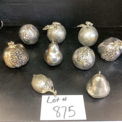 Lot 875  Lot of Nine Silverplated Fruit from Twoâ€™s Company