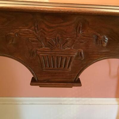 Foyer/entry table-carved basket, floral design