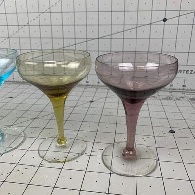 #4 Antique Colored Party Glasses (2 of 2)