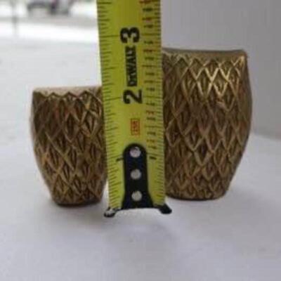 Mid century solid brass owl set