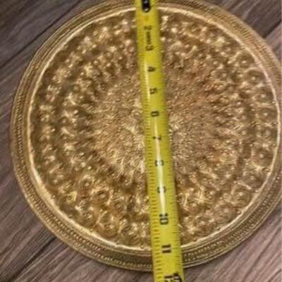 Vintage solid brass decorative charger